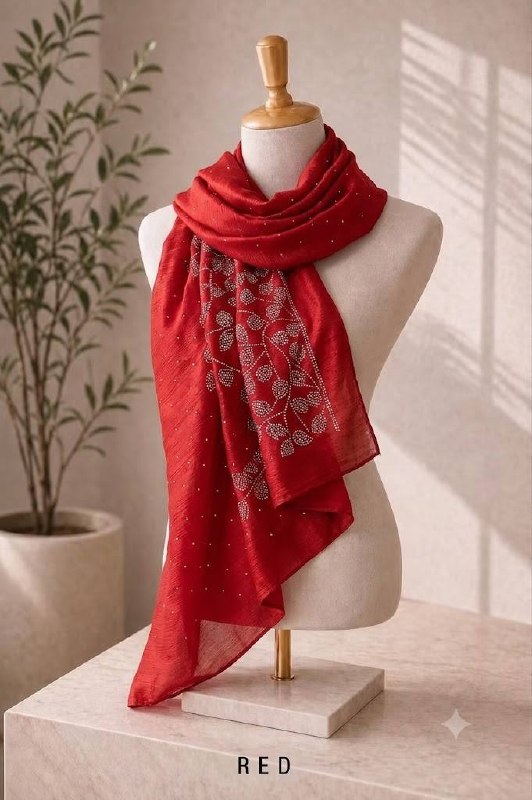 Red silk fabric