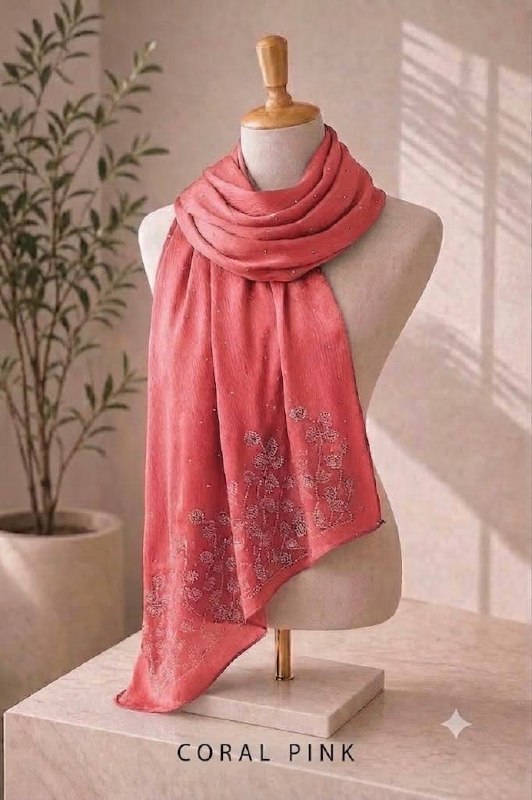 Silk Stone Coral Pink hijab