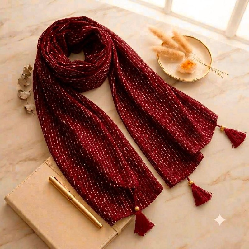 Katha Stich Cotton Merun with Hand Katha Stich Work hijab