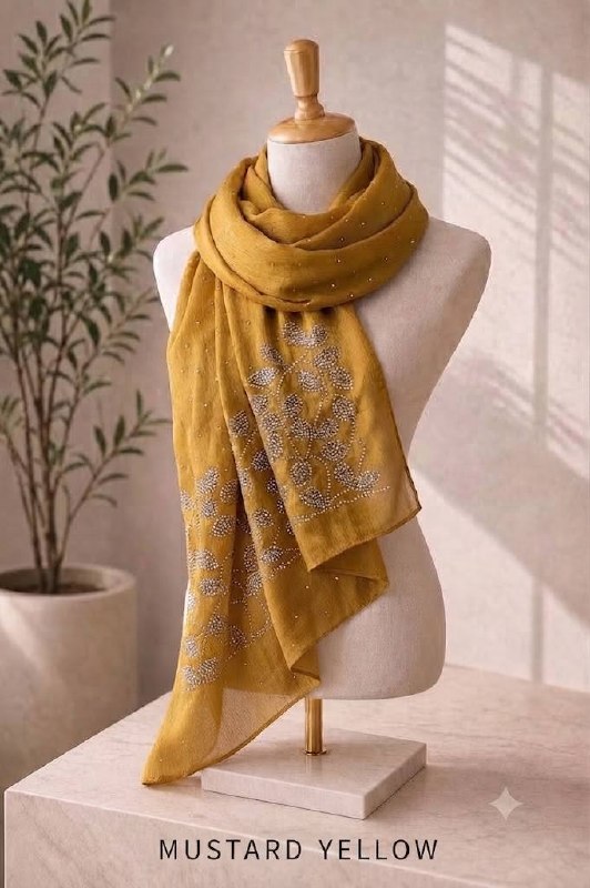 Silk Stone Mustard Yellow hijab