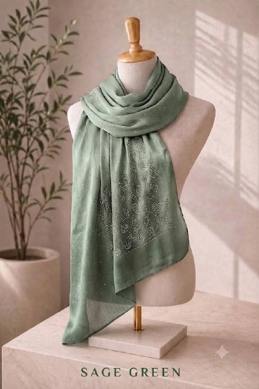 Silk Stone Sage Green hijab