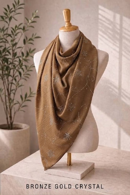 Silk Stone Bronze Gold hijab